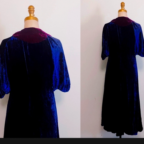 Gorgeous 1930s velvet midi dress - Picture 4 of 6